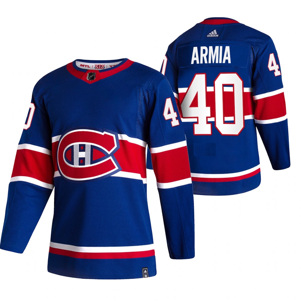 2021 Adidias Montreal Canadiens 40 Joel Armia Blue Men Reverse Retro Alternate NHL Jersey